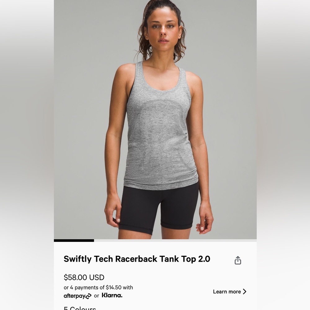 lululemon swiftly tank size 4